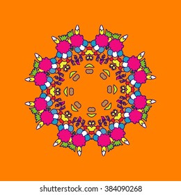 Ornament in the circle, vector illustration