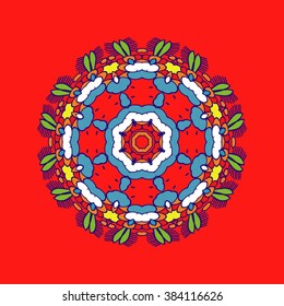 Ornament in the circle, vector illustration
