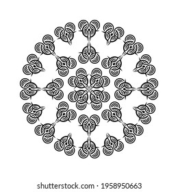 Ornament Circle-Shaped Mandala. Decoration for Interior, Exterior, Carpet, Textile, Garment, Cloth, Silk, Tile, Plastic, Paper, Wrapping, Wallpaper, Pillow, Sofa, Background, Ect. Vector Illustration 