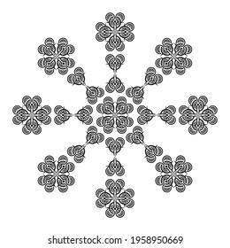 Ornament Circle-Shaped Mandala. Decoration for Interior, Exterior, Carpet, Textile, Garment, Cloth, Silk, Tile, Plastic, Paper, Wrapping, Wallpaper, Pillow, Sofa, Background, Ect. Vector Illustration 