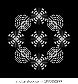 Ornament Circle-Shaped Mandala. Decoration for Interior, Exterior, Carpet, Textile, Garment, Cloth, Silk, Tile, Plastic, Paper, Wrapping, Wallpaper, Pillow, Sofa, Background, Ect. Vector Illustration