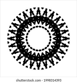 Ornament Circle-Shaped Mandala. Decoration for Interior, Exterior, Carpet, Textile, Garment, Cloth, Silk, Tile, Plastic, Paper, Wrapping, Wallpaper, Pillow, Sofa, Background, Ect. Vector Illustration