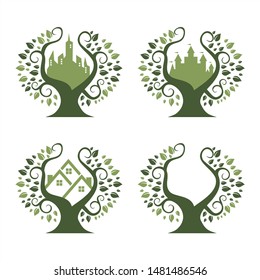 Ornament City Park Logo Vector