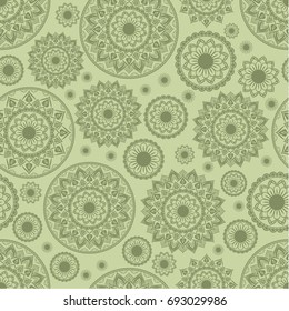 Ornament Collection. Gorgeous Seamless pattern. Vintage decorative elements. Hand drawn background. Mandalas. For printing on fabric or paper. EPS 10