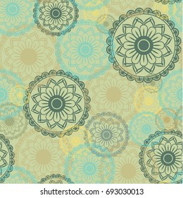 Ornament Collection. Gorgeous Seamless pattern. Vintage decorative elements. Hand drawn background. Mandalas. For printing on fabric or paper. EPS 10
