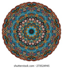 Farbkarte für Ornamente mit Mandala. Geometrisches kreiselement aus Vektorillustration. Perfperfekte Karten für jede andere Art von Design, Geburtstag und Feiertag, Kaleidoskop, Medaillon, Yoga, India, Araarabisch