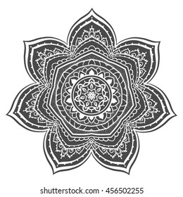 Ornament color card with mandala. Geometric circle element vector