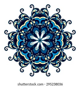 Ornament color card with mandala. Vintage decorative elements. Hand drawn background. 