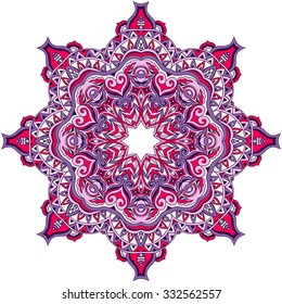 Ornament color card with mandala. Vintage decorative elements. Hand drawn background. Logo.