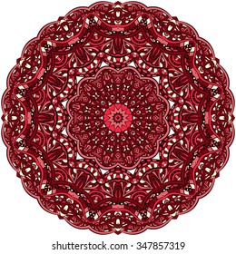 Ornament color card with mandala. Vintage decorative elements. Hand drawn background. Logo.
