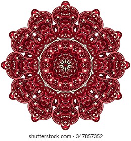 Ornament color card with mandala. Vintage decorative elements. Hand drawn background. Logo.
