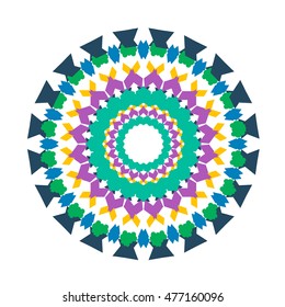 Ornament color card with mandala. Vintage decorative elements. Hand drawn background. Logo. Mexican style