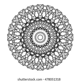 Ornament color card with mandala. Vintage decorative elements. Hand drawn background. Logo.