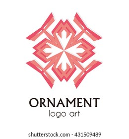 Ornament of colorful star abstract vector and logo design or template geometric business icon of company identity symbol concept