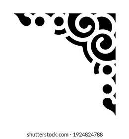 Zierecke, Symbol Vektorgrafik. Ornament-Eckzeichen isoliertes Kontursymbol