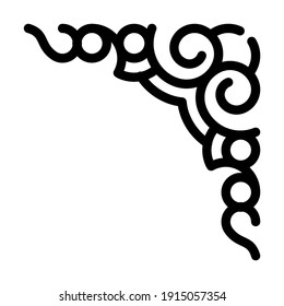 vector de icono de la línea de esquina de ornamento. signo de esquina de ornamento. símbolo de contorno aislado ilustración negra