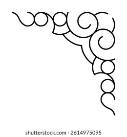 ornament corner line icon vector. ornament corner sign. isolated contour symbol black illustration