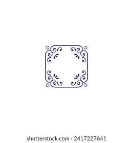 ornament corner square vector corner
