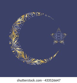 Ornament crescent and star.