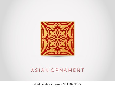 Ornament of curls and spirals on background. 3d ramadan islamic round pattern elements.  Abstract Asian elements of the national pattern of the ancient nomads of the Kazakhs, Tatars, Bashkirs. Vector.