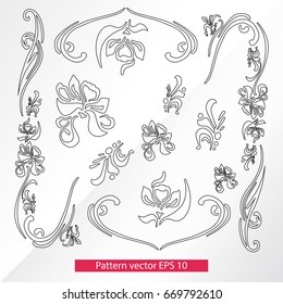Ornament and decor, design elements. Decoration of the page. Vector illustration. Isolated on white background.