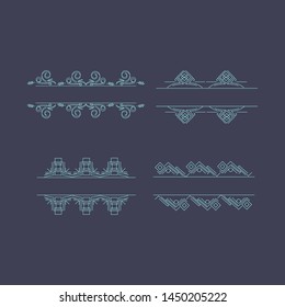 Ornament Decor Frame Collection Vector 02