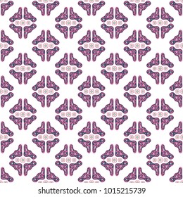 Ornament decorated shapes seamless vector pattern. Geometric repeating background.