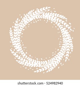 Ornament decoration of Christmas floral wreath. Imprint of leaf laurel garland. Decorative symbol for New Year and Christmas holiday design 