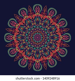 Ornament decoration with mandala. Decorative round ornaments. Free hand drawn. Doodle illustration. - Vector 