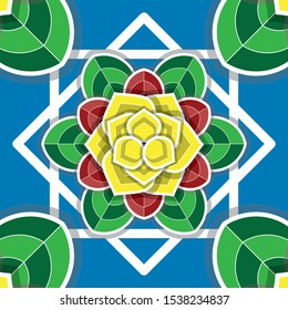 ornament, decoration, wallpaper, flower image in mandala style. looks unique, simple, flat and modern.