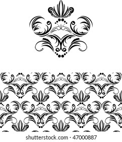 Ornament for decorative background. Isolated on the white. Vector