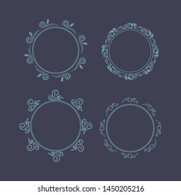 Ornament Decorative Frame Circle Collection Vector 02