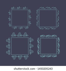 Ornament Decorative Frame Rectangle Collection Vector 02