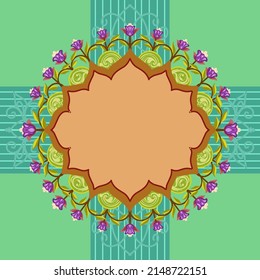 Ornamento decorativo de la frontera islámica Ramadán e Idul Fitri