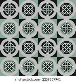 Ornament design based on the Celtic pattern.Seamless pattern.Vector.