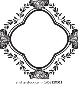 Ornament design card, with elegant flower and crowd leaf. Vector