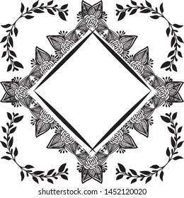Ornament design card, with elegant flower and crowd leaf. Vector