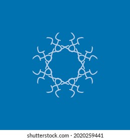 diseño ornamental con forma de mandala circular en estilo plano