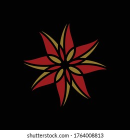 Ornament design isolated in back background.