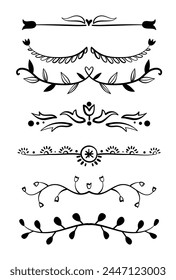 Ornament divider collection on black colour