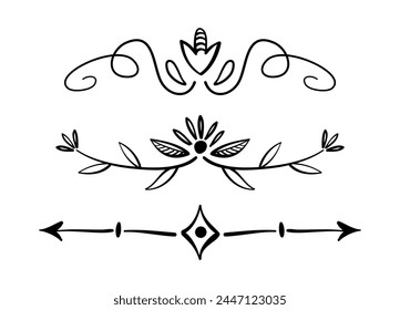 Ornament divider collection on black colour