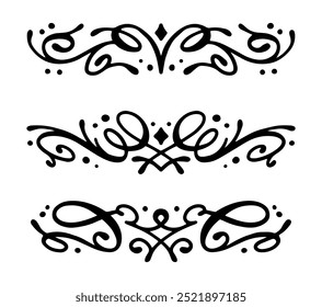Ornament divider collection on black colour