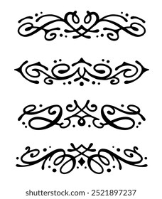 Ornament divider collection on black colour