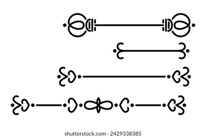 ornament divider collection vector in black colour