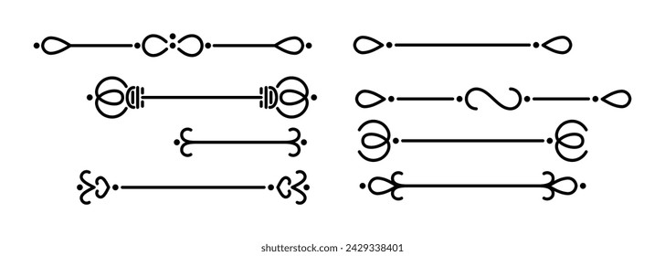 ornament divider collection vector in black colour