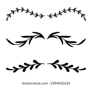 Ornament divider set collection on black colour