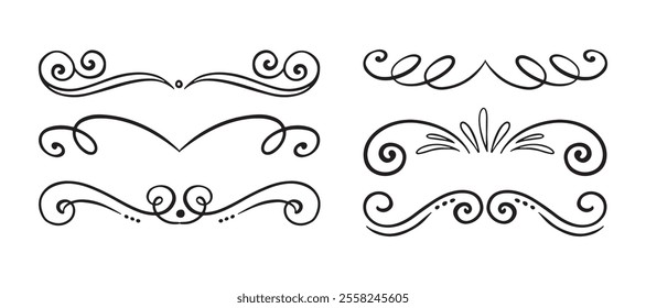 Ornament divider set. Set of divider vector floral dividers decoration element. Vector illustration EPS 10
