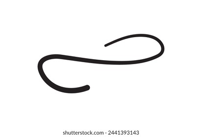  Ornament divider vector collection. Hand drawn swashes and flourishes. Ornate swirl swashes, decorative flourish dividers. Charcoal or pencil drawn wavy lines, swirls. Black paint curved strokes.