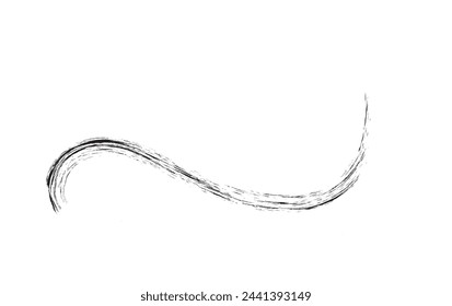  Ornament divider vector collection. Hand drawn swashes and flourishes. Ornate swirl swashes, decorative flourish dividers. Charcoal or pencil drawn wavy lines, swirls. Black paint curved strokes.