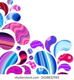 Ornament drops shapes pattern. Abstract colorful liquid drops background. Vector illustration